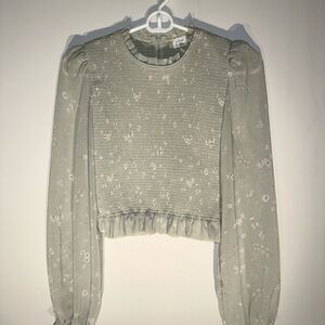 Aritzia Wilfred Tempest Blouse - Pastel Sage Green